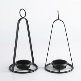 Candle Holders 2pcs Portable Small Holder Wedding Indoor Outdoor Table Centrepiece Gift With Handle Hanging Decoration Garden Retro Iron