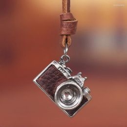 Chains Jewelry Camera Pendant Necklace Men Woman Choker Leather Necklaces For Women Rings