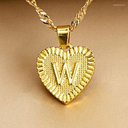 Pendant Necklaces Women Jewelry Name Initials Heart Necklace 26 Letters Zircon Love Girls Gifts The First Letter Accessories