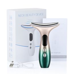 Face Care Devices EMS Neck Massager Microcurrent Face Neck Beauty Device LED Pon Firming Rejuvenation Anti Wrinkle Thin Double Chin Skin Care 230617