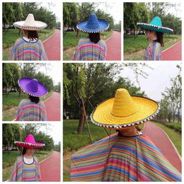 Fashion Face Masks Neck Gaiter Mexican Party Hat Pompom Straw Shawl Hawaiian Style Halloween Cosplay Wed Costume Holiday Decorations Easter 230617