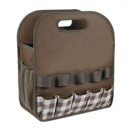 Storage Bags Tool Tote Bag Indoor Outdoor Foldable Pouch Case With Sturdy Base Carry Handle Elastic Rope Multiple Pockets For