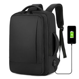 Large capacity expandable neutral shoulder bag multifunctional waterproof breathable business men's computer backpack
