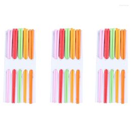 Chopsticks 3X 5 Pairs Assorted Colour Plastic Chinese 8.7 Inch Long