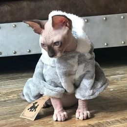 Hoodies Autumn Winter Warm Pet Cat Costume for Cats Soft Fleece Dog Cat Clothes Fashion Hoodie Pullover Sphinx Hairless Cat Cute Coat