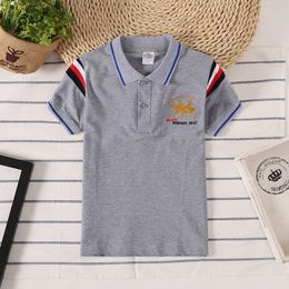 Polos Boys Summer Polo Shirt Childrens Casual Tops Teenager t shirt Kids Embroidery Clothing Girls Tees Short Sleeve Clothes 230617