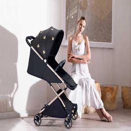 8th Generation Can Lie Down, Sit High, Landscape Foldable Baby Stroller, Clover Children's Stroller Pushchair buggy