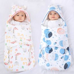 Sleeping Bags Winter born Baby Wrap Blankets Cartoon Envelope For Sleep Sack Thick Cocoon for 06 Months 230617