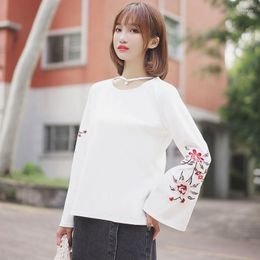 Ethnic Clothing Traditional Chinese Blouse Cheongsam Top Tang Suit Shirt Asian Streetwear Girl Casual Harajuku Qipao Embroider 11822