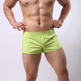 Underpants Helisopus Men Boxers Panties Sexy Underwear Low Waist Leisure Cotton Spandex Solid Color Cool Home