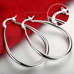 Hoop Earrings 925 Silver Big 18K Gold Plated High Quality Hook Women Lady Wedding Fashion Earring Jewellery 4.1cm