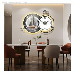 Wall Clocks Clock Living Room 2023 Modern Simple Atmospheric Creative Fashion Internet Celebrity Light Luxury