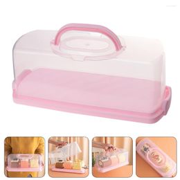 Plates Cake Box Container Lid Carrying Rectangle Storage Bread Holder Pumpkin Roll Pp Containers Lids