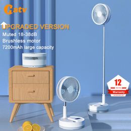 Fans Hatv Portable Fan Usb Rechargeable Folding Telescopic Floor Standing Fan Mini Fans for Home Outdoor Camping Air Conditioner
