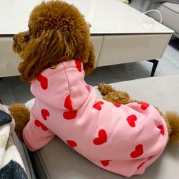 Hoodies Cute Heart Small Dog Spring Sweatshirt Hoodie Pet Dog Clothes Outfit Puppy Yorkie Costume Chihuahua Pomeranian Clothing Coat
