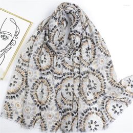 Scarves 2023 Luxury Cotton Viscose Fringe Scarf For Women Bohemian Aztec Circel Shawls And Wraps Female Echarpe Bufandas Femme 180 90Cm