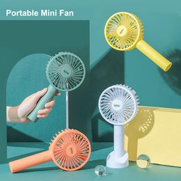 Fans Mini Handheld Fan Portable Usb Rechargeable Battery Cooling Desktop with Base Mobile Phone Bracket 3 Modes for Travel Outdoor