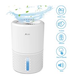 Appliances Acare Dehumidifier Moisture Absorbers Air Dryer with 900ml Water Tank Quiet Air Dehumidifier for Home Basement Bathroom Wardrobe