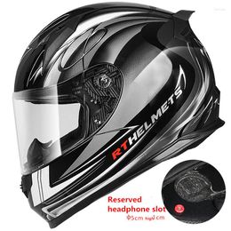 Motorcycle Helmets 3C Certification For Mens Bluetooth Ear Slot Helmet Full Face Racing Double Lens