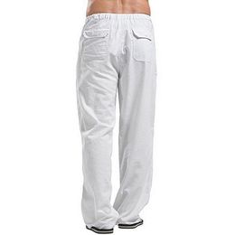 Sweatpants Spring Summer Linen Wide Leg Pants for Men Oversized Cargo Trousers Linens Streetwear Spring Men's Clothing 2023 Plus Size 5XL