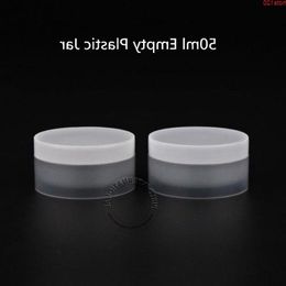 50pcs/lot 50g Plastic Transparent White PP Refillable Facial Cream Jar 5/3OZ Makeup Container Cosmetic Packaging Vial Bottlehood qty Sjnwk