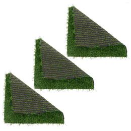 Decorative Flowers 3 Pcs Chicken Nest Mat Fake Grass Mats Washable Outdoor Rug Egg Nesting Portable Litter Box Feeder