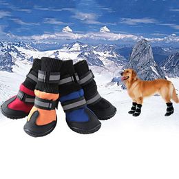 Shoes Pet Dog Nonslip Rain Shoes Winter Waterproof Puppy Martin Boots Warm Large Big Dog Pu Leather Sport Shoes for Golden Retriever