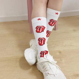 Women Socks Spring Fashion Personality Lip Tube Cotton For Men And Calf J K Tide College Wind Basketball