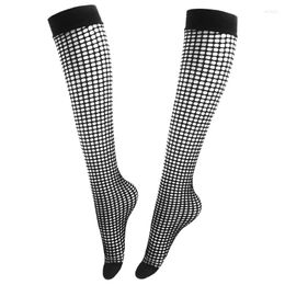 Women Socks Black Fishnet Stockings Summer Sexy Lace Hollow Out Thigh High Nylon Mesh Transparent Stocking Lingerie