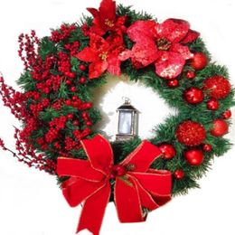 Decorative Flowers Christmas Wreath Handmade Rattan Pendant Garland Shopping Mall Door Decoration Advent