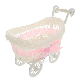 Party Decoration Woven Storage Basket Candy Container Desktop Shopping Cart Adornment