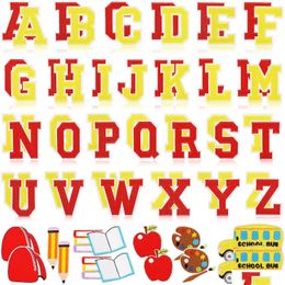 Sewing Notions Tools Back To School Iron Ones Apple Red Letters Embroidered Az Alphabet Badge Decorate Repair Appliques For Clothe Dhqal