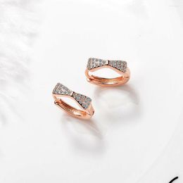 Stud Earrings Silver Colour Bowknot Rose Gold For Women Zircon Fashion Jewerly Aretes De Mujer Oorbellen