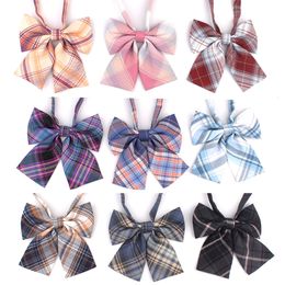 Bow Ties Ladies Plaid Bowtie Casual tie For Women Uniform Collar Butterf Bowknot Adult Cheque Cravats Cotton Girls Bowties 230619
