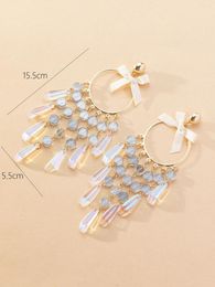 Dangle Earrings Tassel Circle Hand Weaving Bohemia Crystal Alloy Fashion Simplicity Beaded