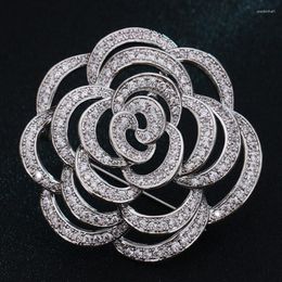 Brooches Zlxgirl Metal Cubic Zircon Flower Jewellery For Women Bridal From Guangdong Copper Hijab Accessory Pendant Pins