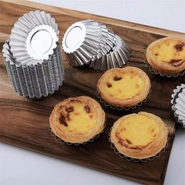 Baking Moulds 3pcs Practical Kitchen Bakeware Supplies Fashion Reusable Aluminium Egg Tart Mould For Kids Gift Daily Pastry Cake Making Tools