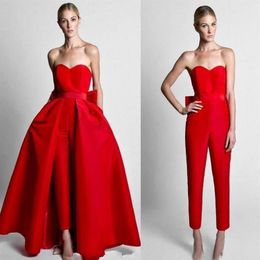 Jumpsuits Wdding Dresses With Detachable Skirt Strapless Bride Gown Bridal Party Pants for Women Custom Made2471