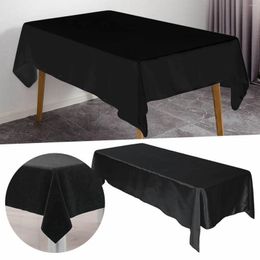 Table Cloth El Banquet Wedding Scene Solid Colour Rectangular Smooth Satin Black