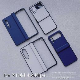 Simple Series Leather All-around Mobile Phone Anti-fall Shell for Samsung Galaxy Zfold2 Zfold3 Zfold4 Zflip3 Zflip4 Couple StyleL230619