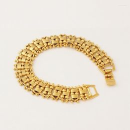 Link Bracelets Unique Design Width18mm Gold Color Ball Fashion Jewelry Mens Womens Bracelets/Bangles Wholesale