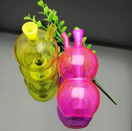Glass Smoking Pipes Manufacture Hand-blown bongs Colored gourd glass hookah kettle