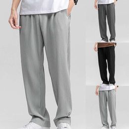 Men's Pants Jean Cut Straight Fit Men Elastic For Trouser Draped Pleated Leggings Jogging Sweatpants High Comfort Men'S