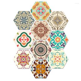 Wall Stickers Non-Slip Floor Sticker For Home Decor Hexagon Pvc Tile Decal Peel And Stick Self-Adhesive Living Room Kitchen