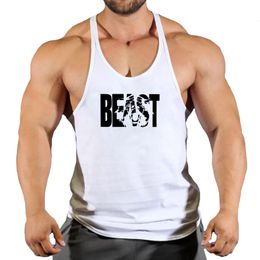 Men's Tank Tops Mens Sportswear Tank Top Gym Singlet Training Bodybuilding Streetwear Male Sleeveless Fitness Vest BEAST Print Muscle Shirt 230619