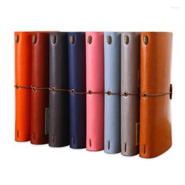 Korea Ins Straps Creative HandLedger A6 Retro Portable Travel Notepad Diary Notebook With Card/Zipper Bag Customer Settings LOGO