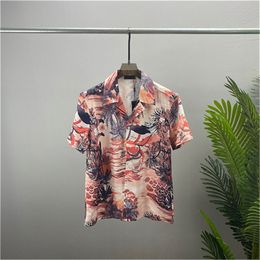 Men Designer Shirts Summer Shoort Sleeve Casual Shirts Fashion Loose Polos Beach Style Breathable Tshirts Tees Clothing M-3XL Q43
