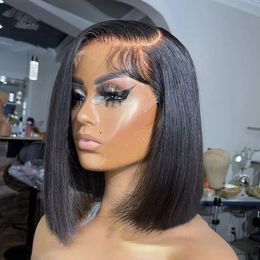 Short Bob Wig Straight Lace Part Human Hair Wigs T Part Transparent Lace Wig Brazilian Wig for Women