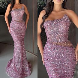 Red Carpet Princess Mermaid Prom Dresses Sweetheart Neck Evening Gowns Custom Made Sequins Party Dresses