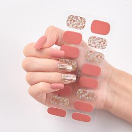 Nail Stickers 16 Tips/Sheet Solid And Patterned Nails Self Adhesive Sticker Designer Set Nailart